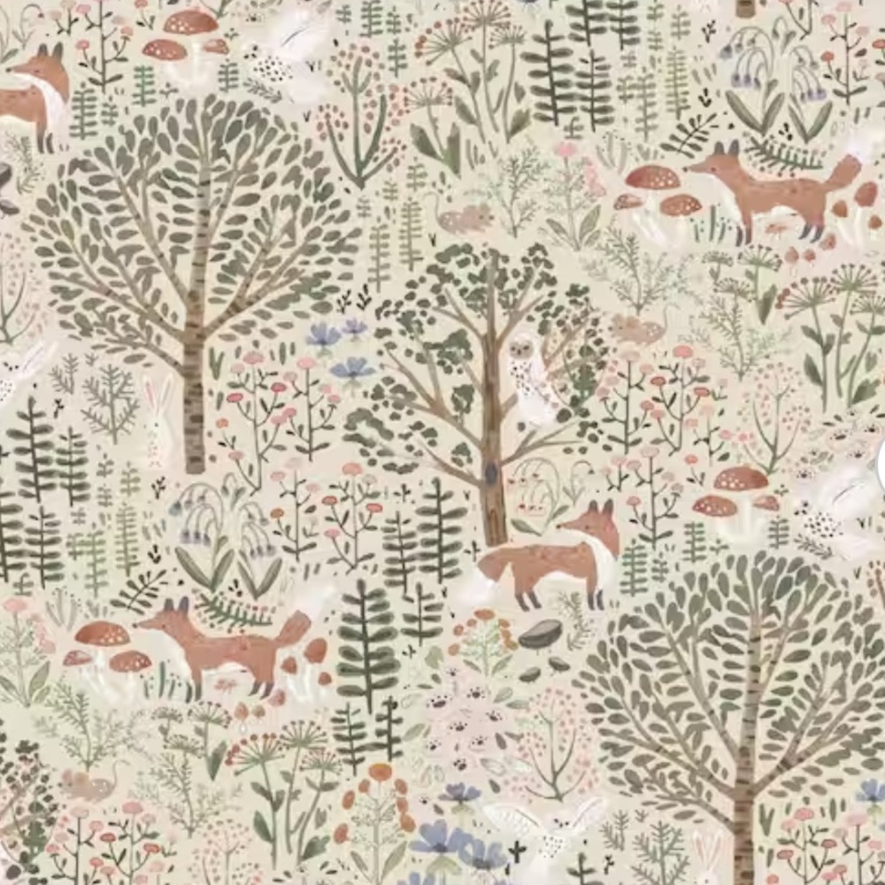 2 RoomMates Clara Jean Folklore Forest Neutral Vinyl Peel Stick Matte Wallpaper